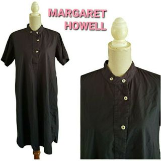 マーガレットハウエル(MARGARET HOWELL)の美品　マーガレットハウエル　　シンプルなコットンワンピース(ひざ丈ワンピース)