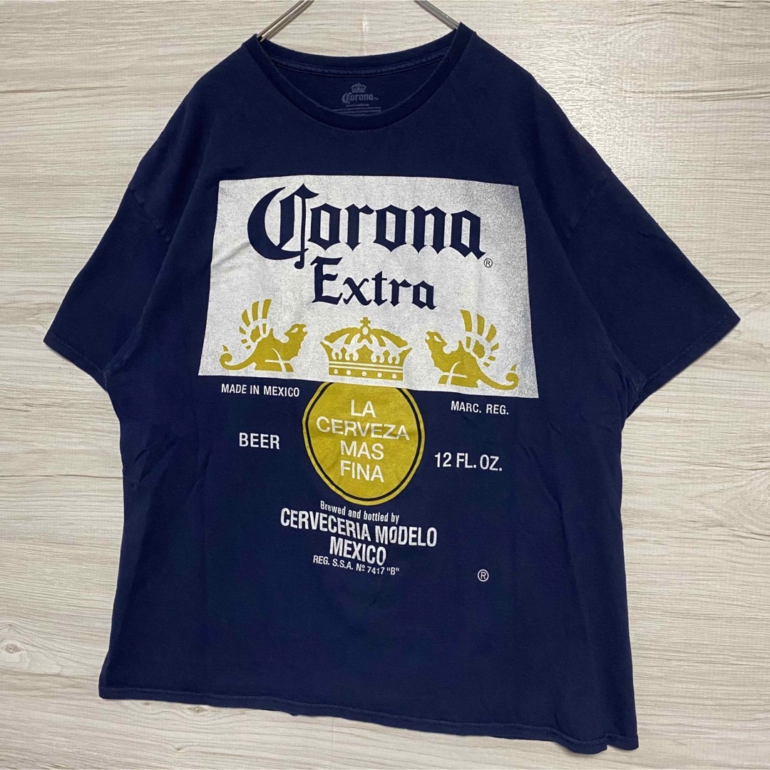 コロナ(コロナ)の【入手困難】CORONA コロナビール　Tシャツ　2XLサイズ　海外輸入　一点物 メンズのトップス(Tシャツ/カットソー(半袖/袖なし))の商品写真