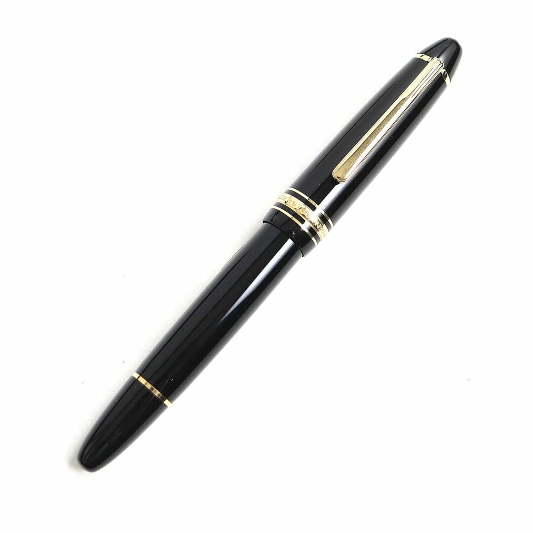 美品◆MONTBLANC モンブラン マイスターシュテュック No146 ホワイトスター ペン先14K EFニブ 万年筆 ブラック×ゴールド ドイツ製約14cm幅