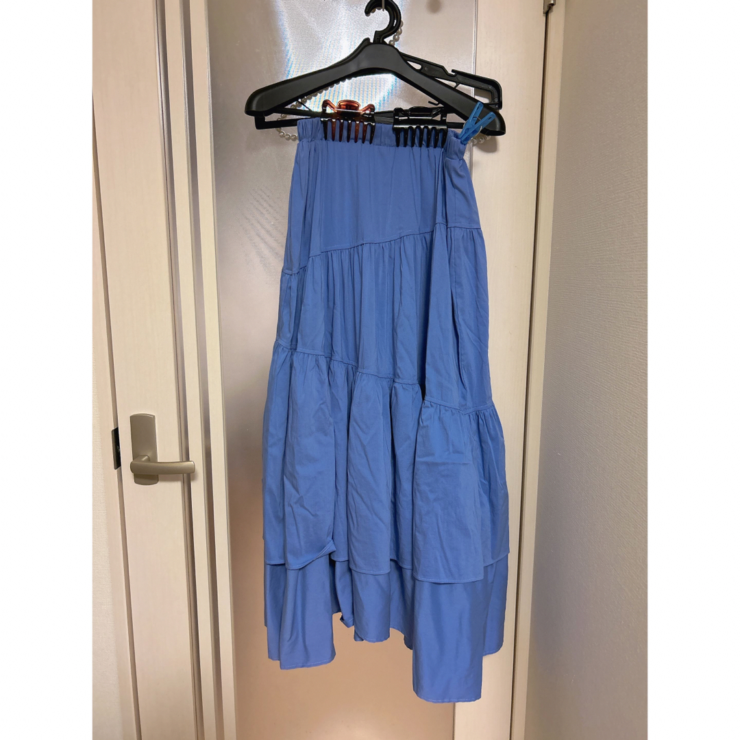 archives(アルシーヴ)のアルシーヴ　ブルーロングフレアスカート レディースのスカート(ロングスカート)の商品写真