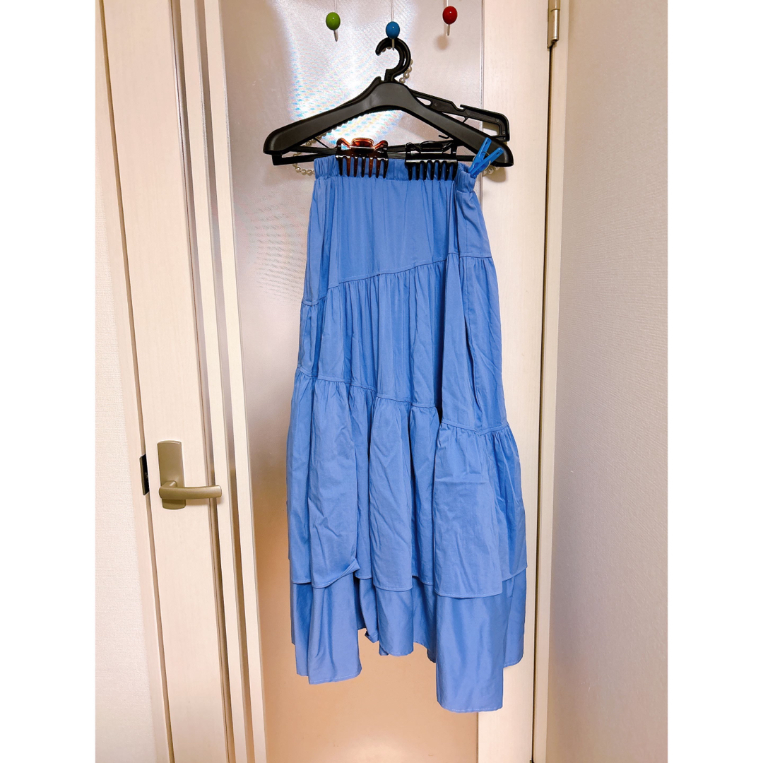 archives(アルシーヴ)のアルシーヴ　ブルーロングフレアスカート レディースのスカート(ロングスカート)の商品写真