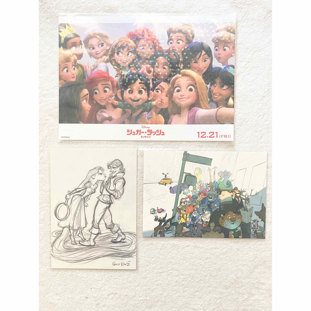 Disney(ディズニー)のDisney ディズニープリンセス、ズートピア　ポストカード3枚セット エンタメ/ホビーの声優グッズ(写真/ポストカード)の商品写真