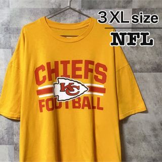 Tシャツ　イエロー　黄色　プリント　カンザスシティチーフス　NFL　USA古着(Tシャツ/カットソー(半袖/袖なし))