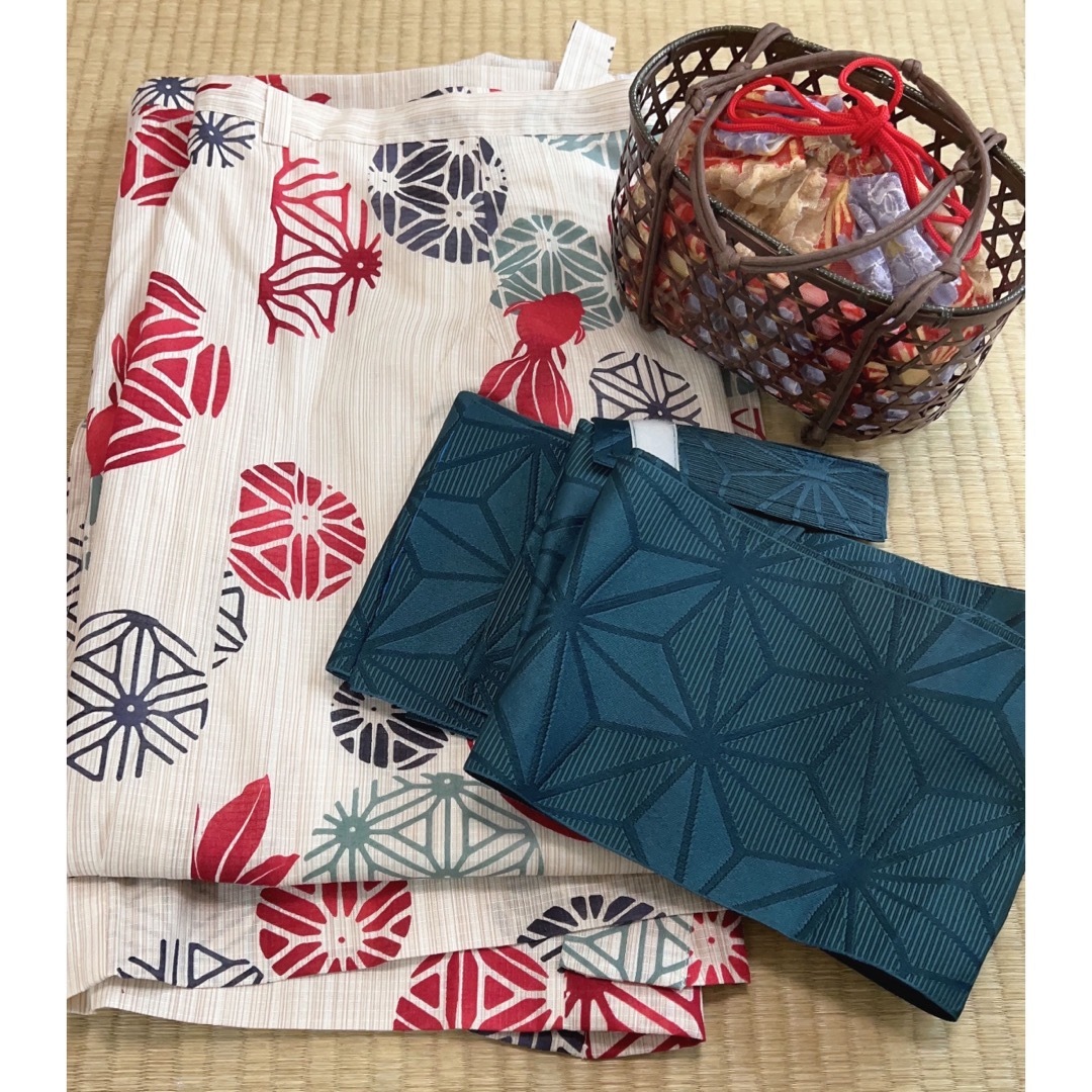 しまむら プチプラのあや セパレート浴衣&カゴバッグ 限定通販50%OFF
