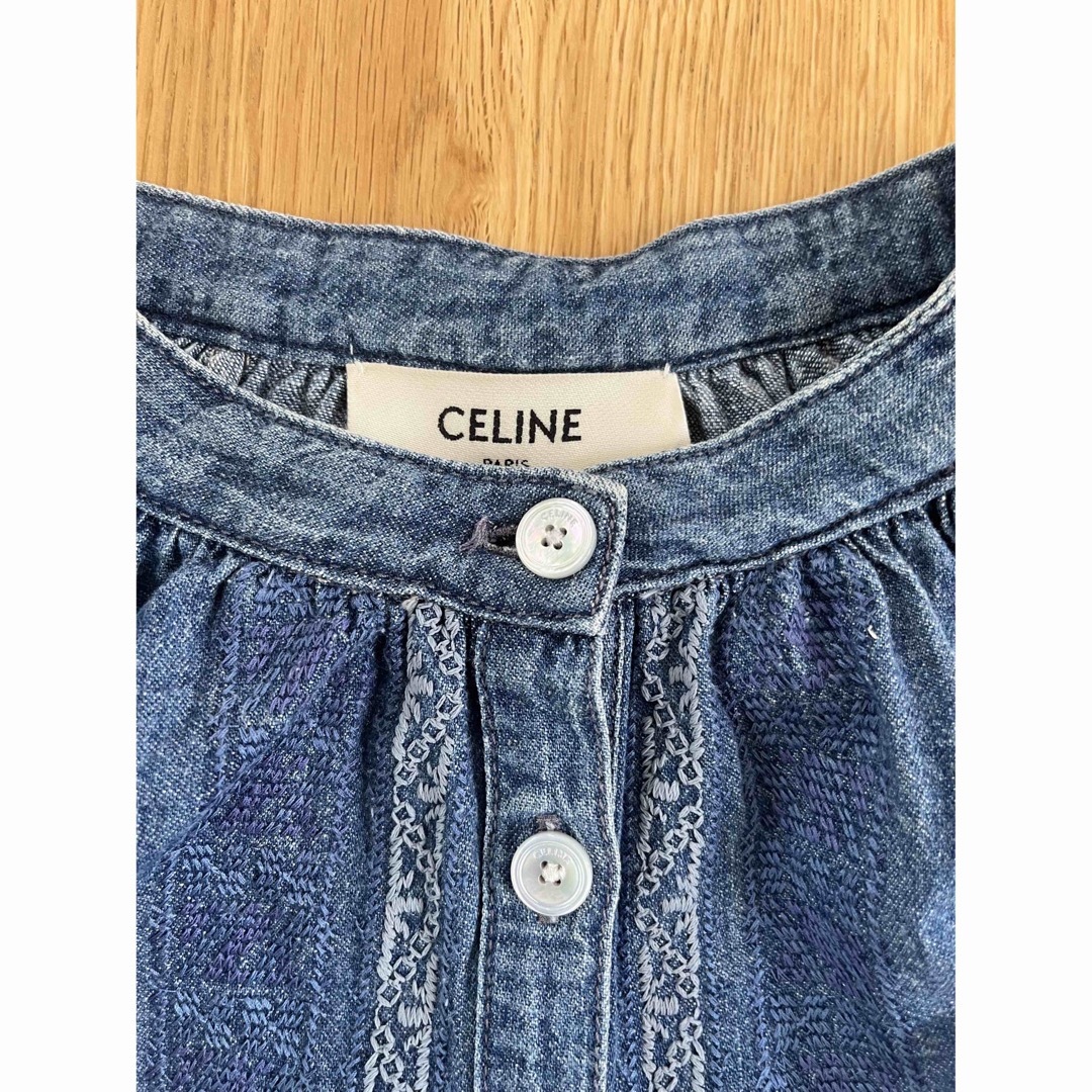 celine デニム　ダンガリー　ブラウス　シャツ　ボーホー　チロリアン レディースのトップス(シャツ/ブラウス(長袖/七分))の商品写真