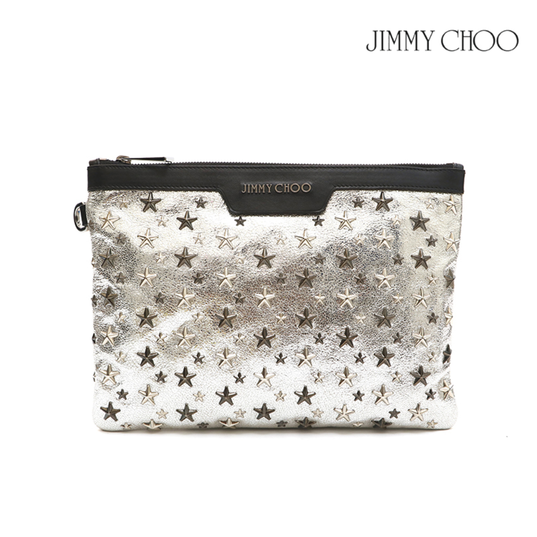 ジミーチュウ JIMMY CHOO スタースタッズ レザー クラッチバッグ www ...