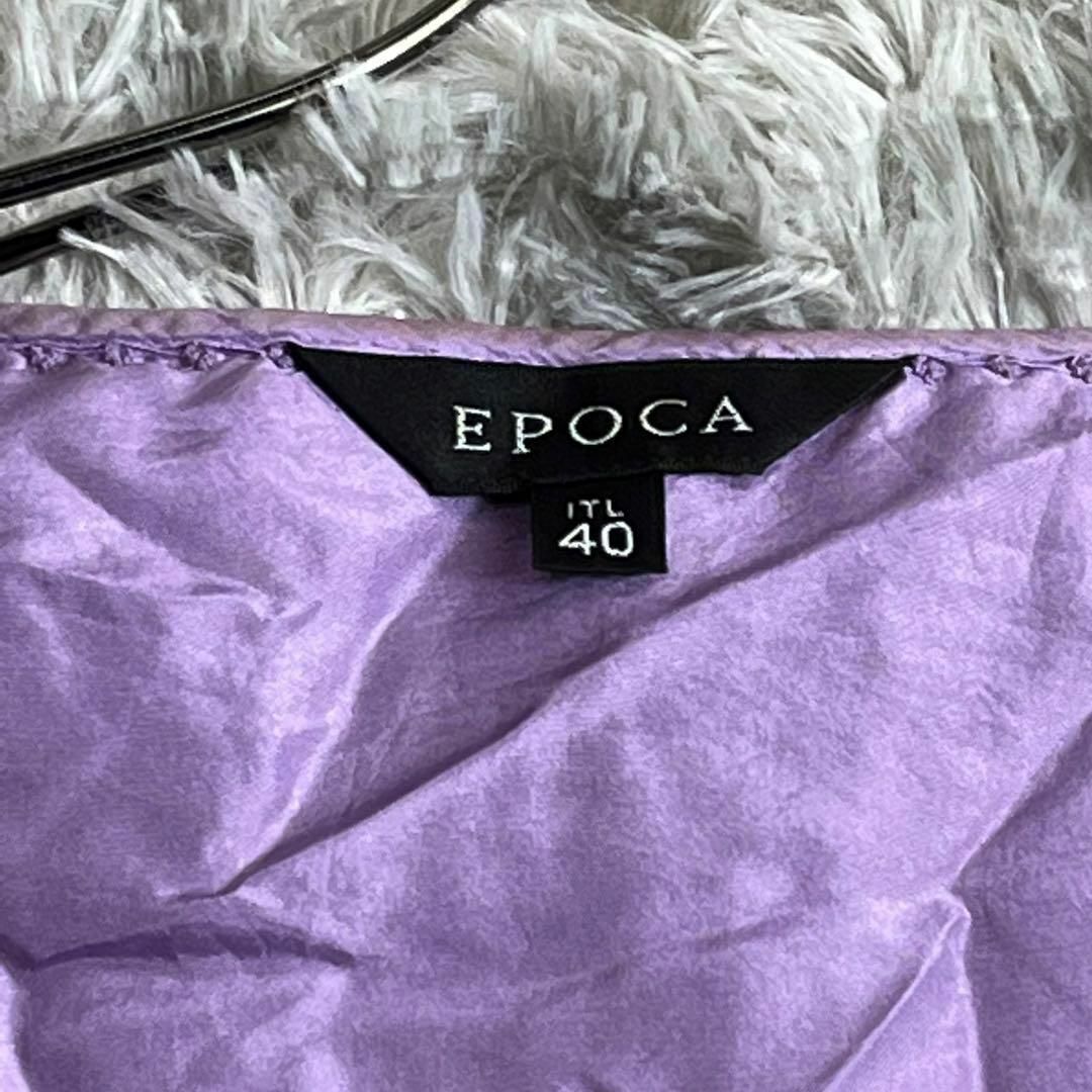 EPOCA(エポカ)のシルク100％【EPOCA】　フロント刺繍ブラウス　プルオーバー　Lサイズ　美品 レディースのトップス(シャツ/ブラウス(半袖/袖なし))の商品写真