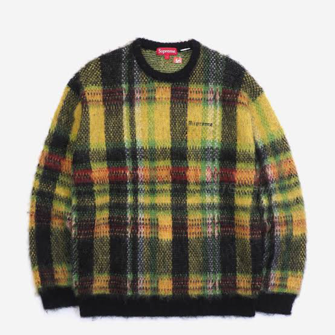 supreme brushed plaid sweater Sサイズ
