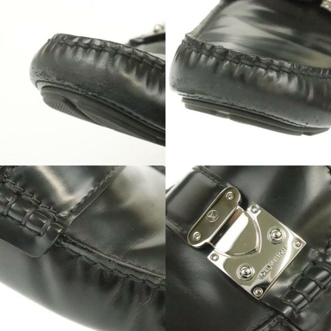 ルイヴィトン 靴 ドライビングシューズ  メンズ サイズ8 1/2 ブラック レザー LOUIS VUITTON  | シューズ ブランド ファッション ビジネス シンプル 黒 靴 ABランク 5
