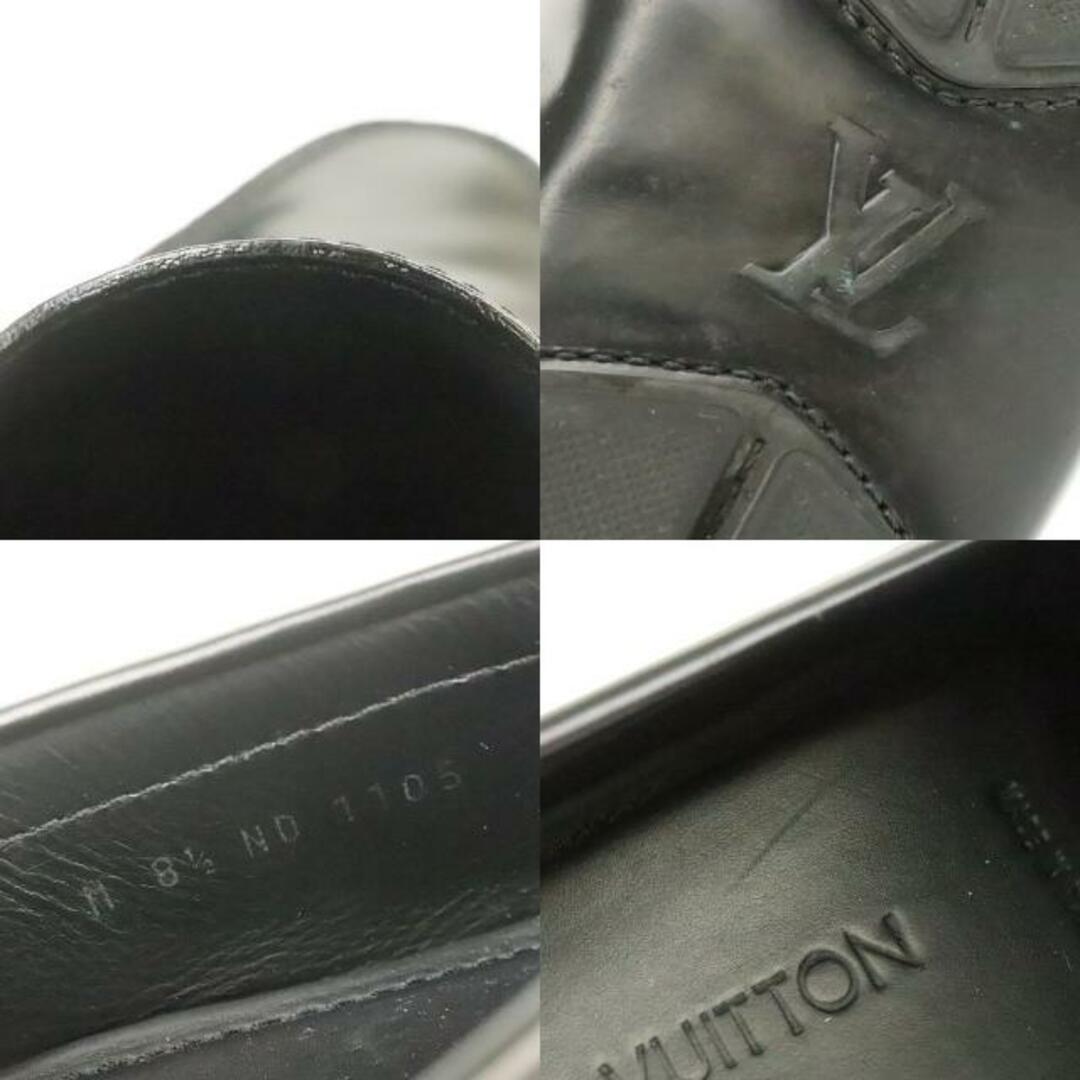 ルイヴィトン 靴 ドライビングシューズ  メンズ サイズ8 1/2 ブラック レザー LOUIS VUITTON  | シューズ ブランド ファッション ビジネス シンプル 黒 靴 ABランク 6