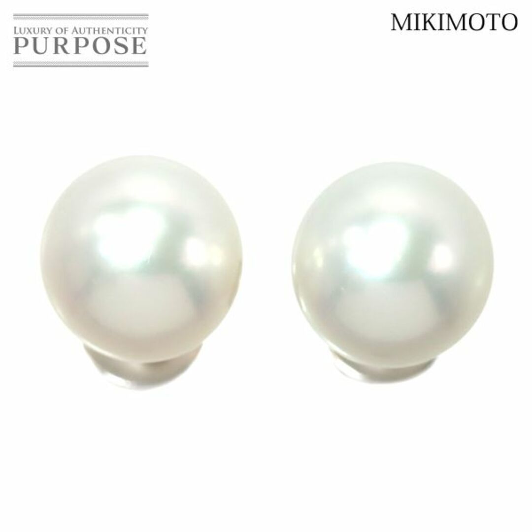 ミキモト MIKIMOTO 白蝶真珠 12.2mm ピアス K18 WG ホワイトゴールド