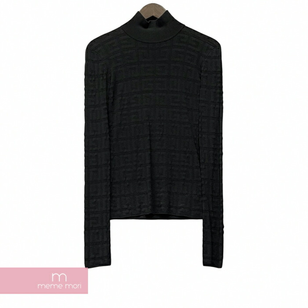 レディースGIVENCHY Sweater in 4G jacquard BW90DK4ZAQ ジバンシィ 4Gジャカード セーター レーヨンニット タートルネック 総柄ロゴ ブラック サイズS【230702】【-A】【me04】