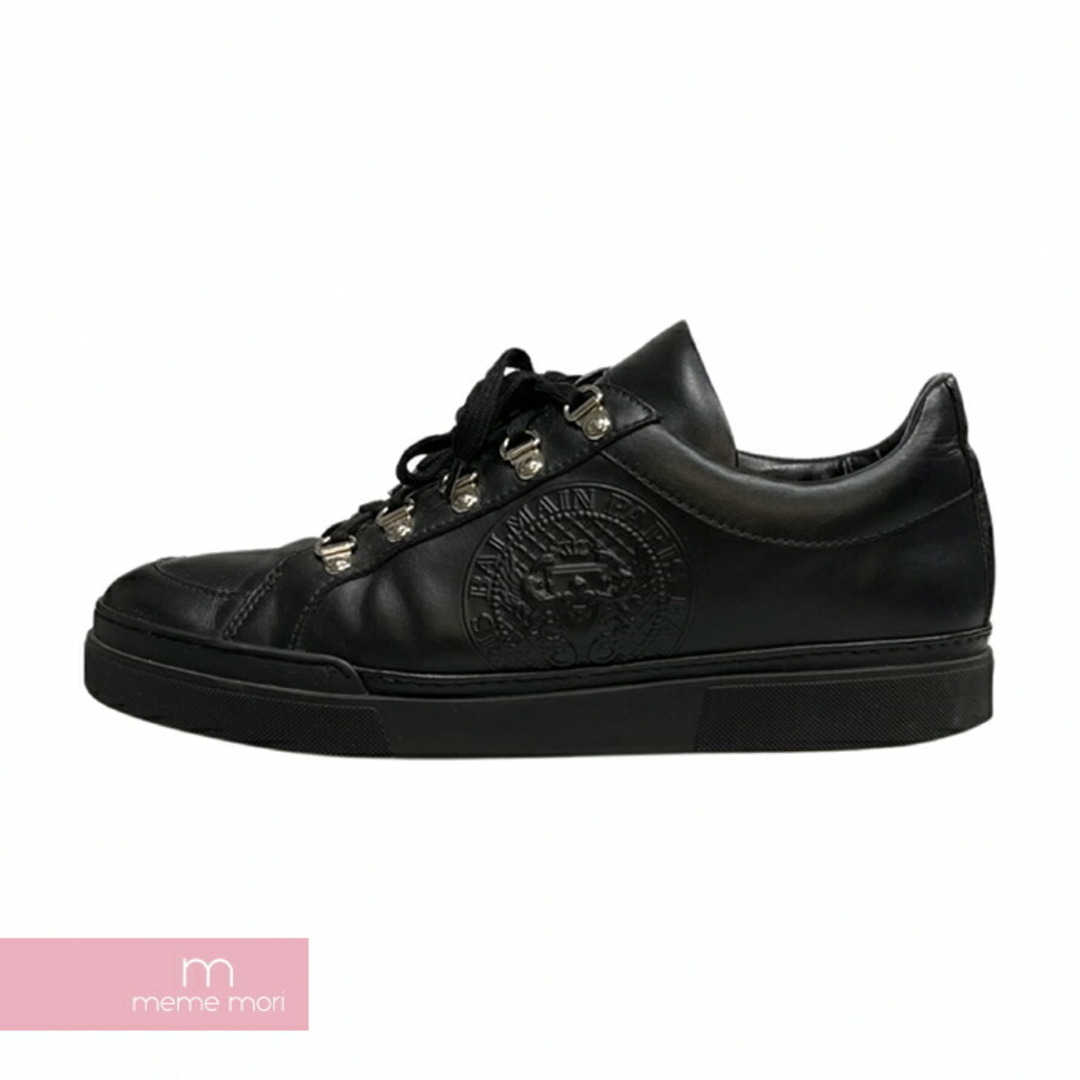 BALMAIN Embossed Low Top Sneakers 81.C164.PVPU バルマン エンボスロートップスニーカー ローカット ロゴ レザー ブラック サイズ43【230702】【-B】【me04】