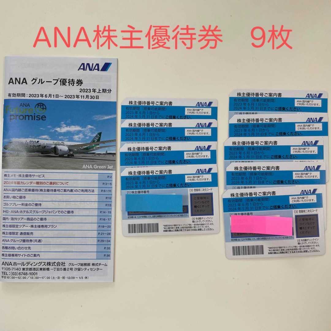 ANA株主優待航空券9枚とANAグループ優待券のセット | www.feber.com