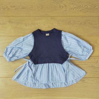 プティマイン(petit main)のpetit main重ね着風トップス(Tシャツ/カットソー)