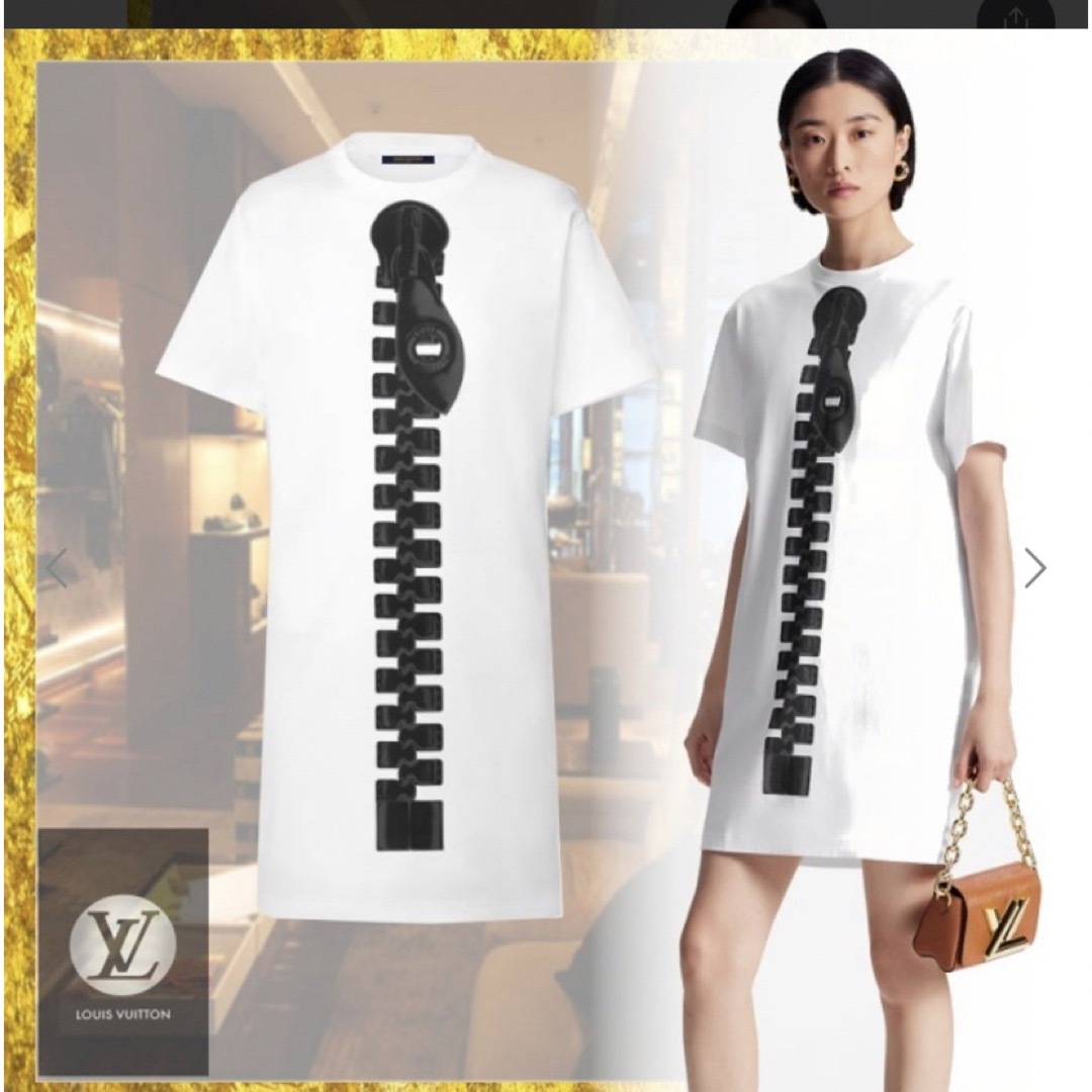 LOUIS VUITTON ジッパー プリントTシャツ ワンピース　23ss