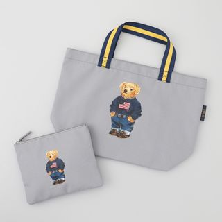 ポロラルフローレン(POLO RALPH LAUREN)のラルフローレン　ポロベア　ポーチ付きトートバッグ　エコバッグ　グレー(トートバッグ)