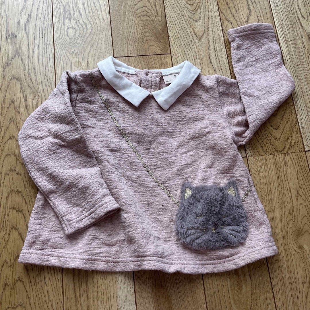 petit main(プティマイン)のpetit main ネコ　90 キッズ/ベビー/マタニティのキッズ服女の子用(90cm~)(Tシャツ/カットソー)の商品写真