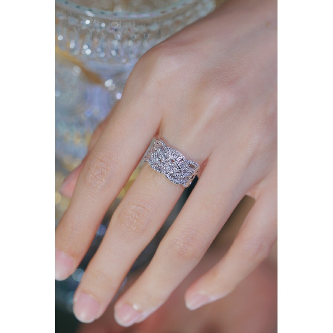 天然ダイヤモンドハーフエタニティリングk18 レディースのアクセサリー(リング(指輪))の商品写真