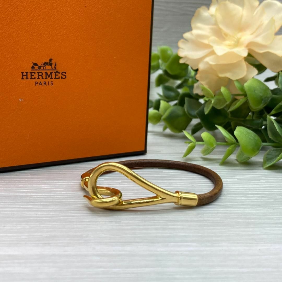 HERMES エルメス ジャンボ レザー ブレスレット ゴールド金具