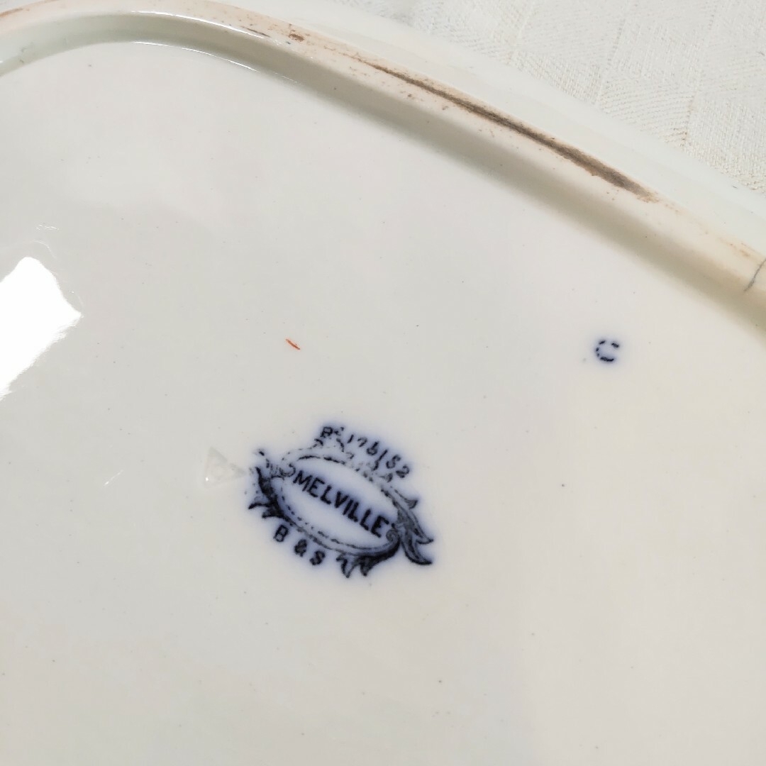 WEDGWOOD(ウェッジウッド)のBISHOP &STONIER イギリス　ヴィンテージ　大皿　34 エンタメ/ホビーの美術品/アンティーク(陶芸)の商品写真