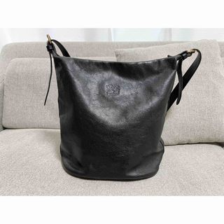 UNISEX S/M イルビゾンテ 2way ショルダーバッグ カーフレザー黒