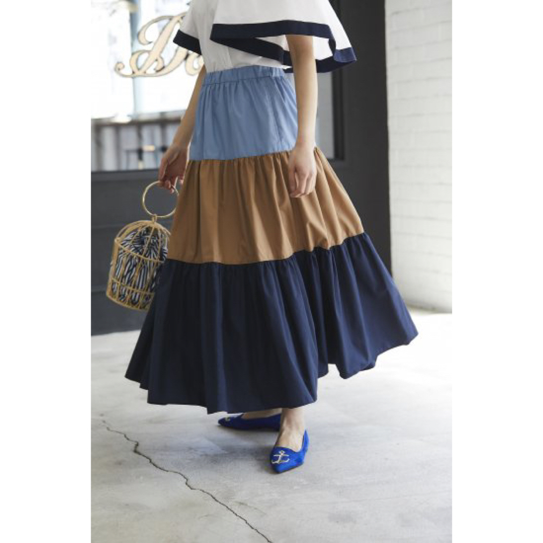 Drawer(ドゥロワー)のセブンテン　SEVENTEN ティアードマキシスカート　新品タグ付き レディースのスカート(ロングスカート)の商品写真