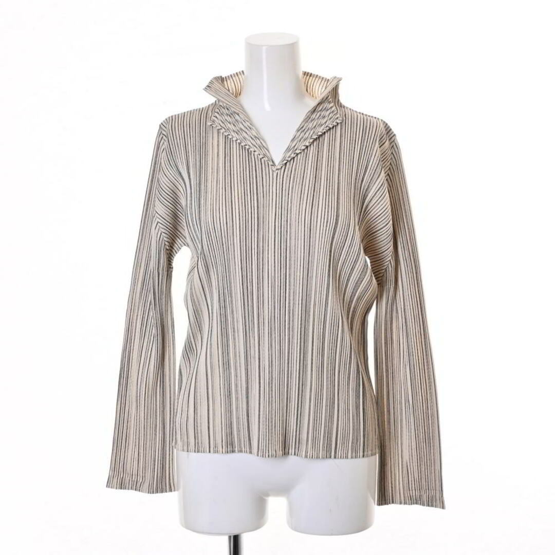 PLEATS PLEASE ISSEY MIYAKE(プリーツプリーズイッセイミヤケ)のPLEATS PLEASE プリーツ ストライプ ロングスリーブ ブラウス レディースのトップス(その他)の商品写真