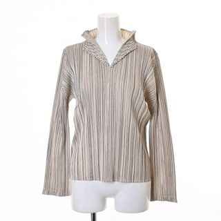 プリーツプリーズイッセイミヤケ(PLEATS PLEASE ISSEY MIYAKE)のPLEATS PLEASE プリーツ ストライプ ロングスリーブ ブラウス(その他)