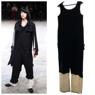 ヨウジヤマモト(Yohji Yamamoto)の13AW YOHJI YAMAMOTO Femmeストライプ切替　オーバーオール(サロペット/オーバーオール)