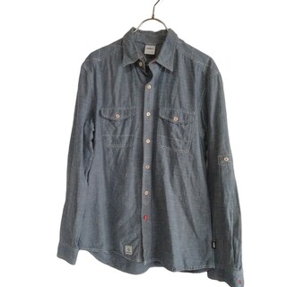 アディクト(ADDICT)のAddict Clothing UK シャンブレーシャツ　Sサイズ　ブルー(シャツ)
