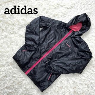 アディダス(adidas)のadidas アディダス　アウター　ジャンパー　黒　ブラック　ピンク(ナイロンジャケット)