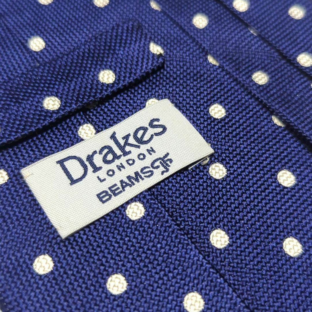 DRAKES(ドレイクス)のビームスエフ別注　ドレイクス　ネクタイ　水玉模様　高級シルク　ビジネス　光沢感 メンズのファッション小物(ネクタイ)の商品写真