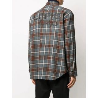 ラフシモンズ(RAF SIMONS)のRAF SIMONSバックプリント チェックシャツ(シャツ)