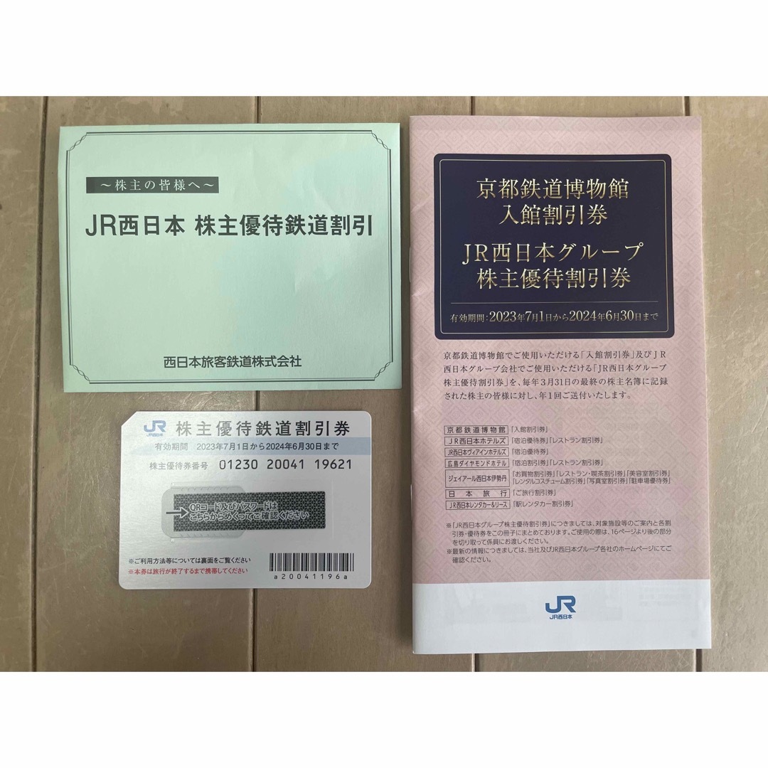 JR西日本　株主優待鉄道割引券