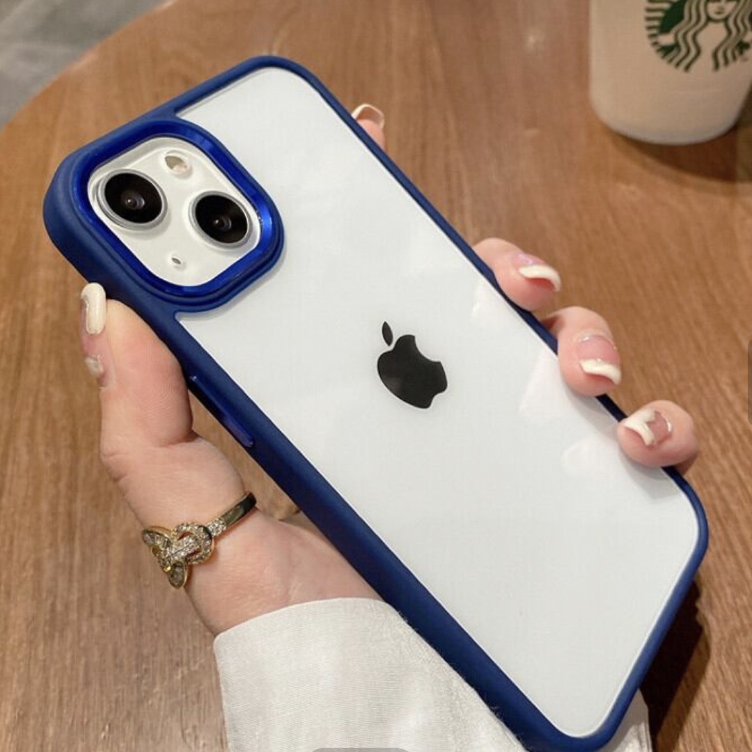 iPhone13 シンプルクリアケース　TPU シリコン　ネイビー スマホ/家電/カメラのスマホアクセサリー(iPhoneケース)の商品写真