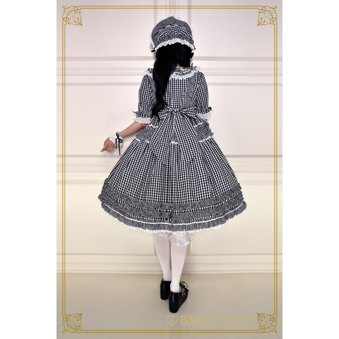 Sweet Gingham Dollワンピース　ボンネット
