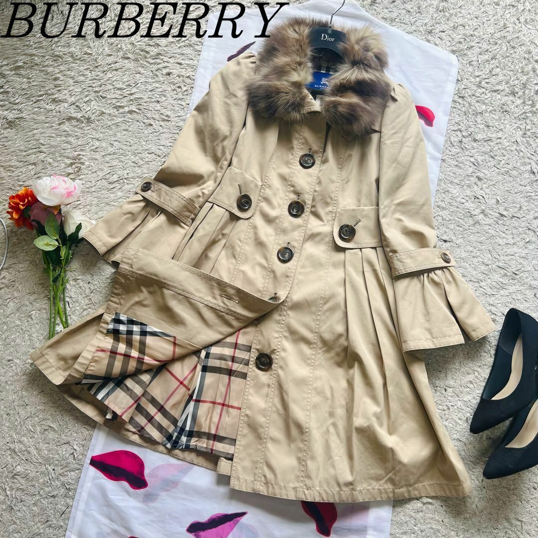 BURBERRY BLUE LABEL - 【美品】BURBERRY BLUE LABEL ファー付き