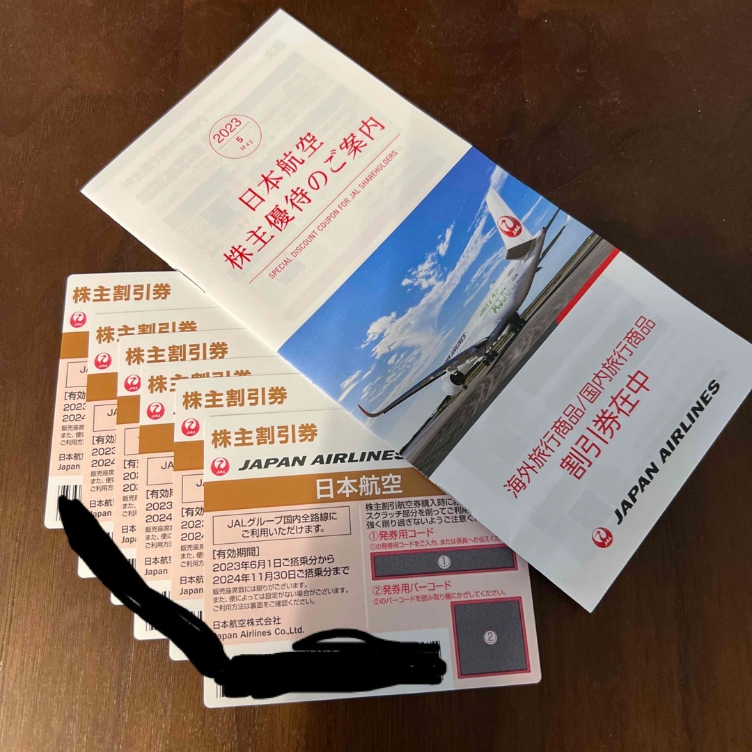 JAL 株主割引券 6枚 + 割引冊子 1冊