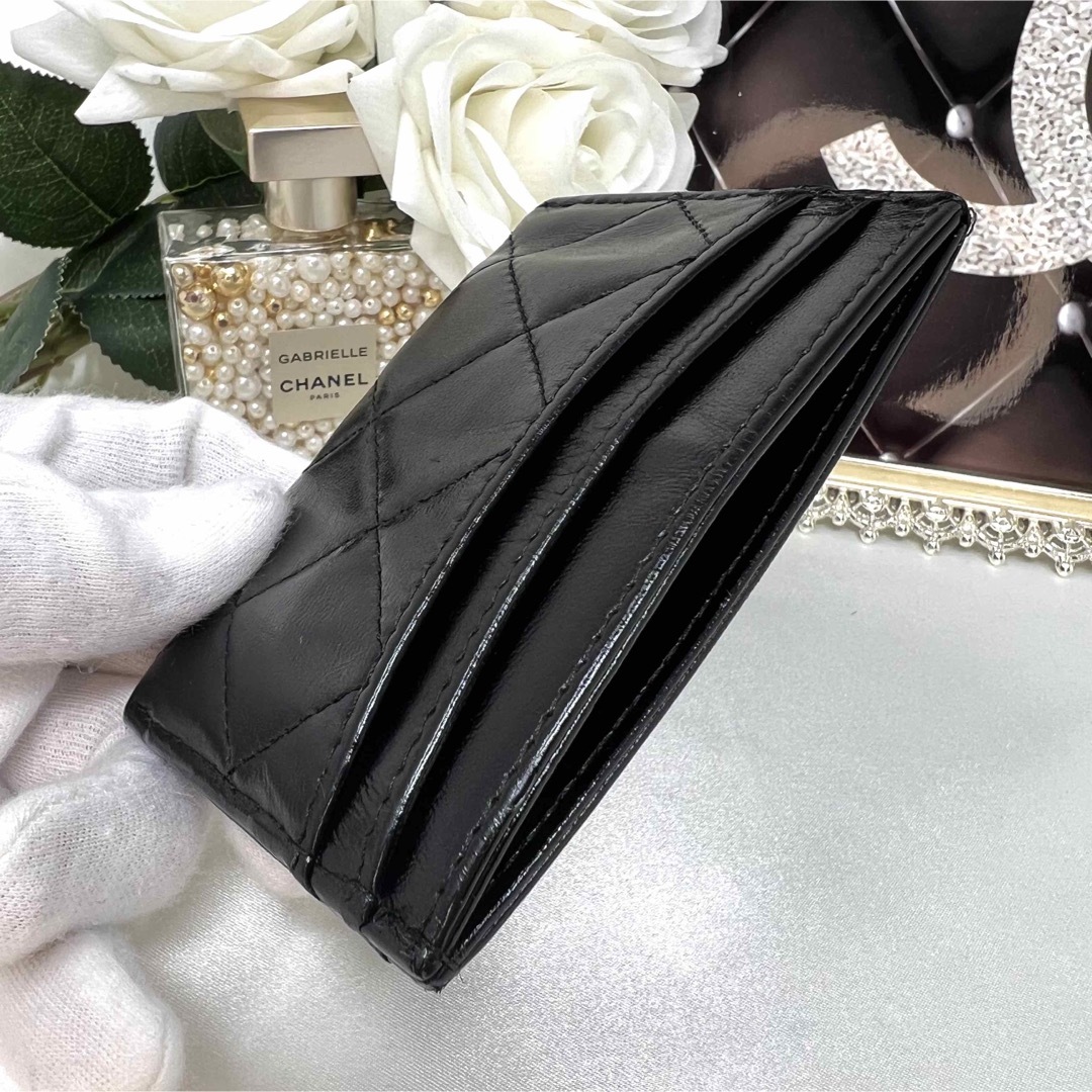 再×14入荷 CHANEL シャネル マトラッセ ラムスキン カードケース パス