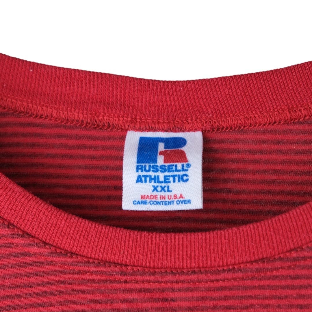 90s RUSSELL Red Border Tee 2