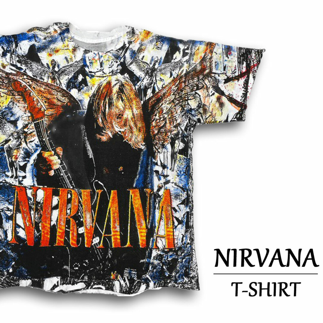 希少】Nirvana ニルヴァーナ 総柄プリント Tシャツ - Tシャツ
