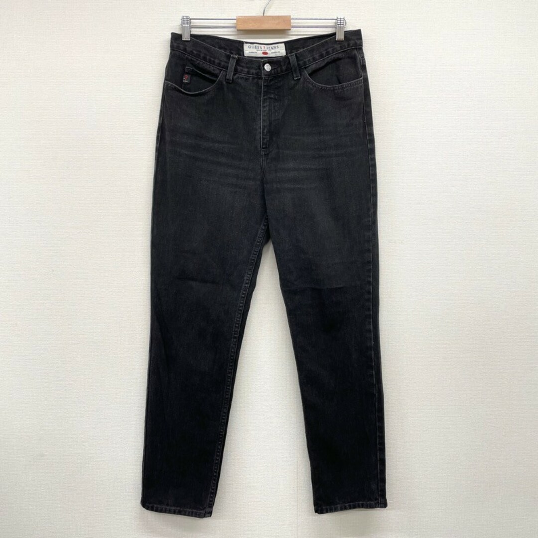 GUESS(ゲス)のUS古着 ゲス ジーンズ GUESS JEANS ブラックデニム パンツ テーパード スリム ORIGINAL FIT CLASSIC FIT NALLOW LEG サイズ：W33 L31  【中古】 メンズのスーツ(スラックス/スーツパンツ)の商品写真