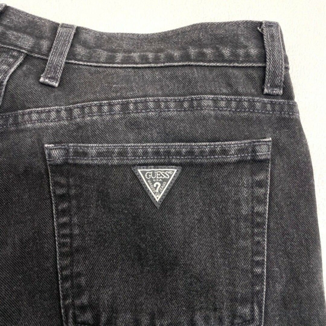 GUESS(ゲス)のUS古着 ゲス ジーンズ GUESS JEANS ブラックデニム パンツ テーパード スリム ORIGINAL FIT CLASSIC FIT NALLOW LEG サイズ：W33 L31  【中古】 メンズのスーツ(スラックス/スーツパンツ)の商品写真