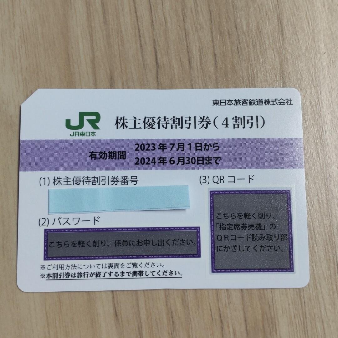 JR東日本の株主優待割引券 チケットの乗車券/交通券(鉄道乗車券)の商品写真