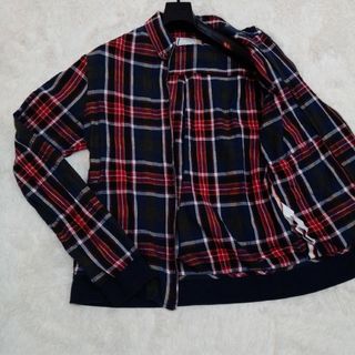 ザラ(ZARA)のZARA　ザラ　チェック　シャツジャケット　ジップアップ　ブルゾン　薄手　軽量(シャツ)