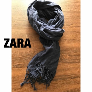 ZARA - ZARA MAN ザラ　ストール  ネイビーブルー