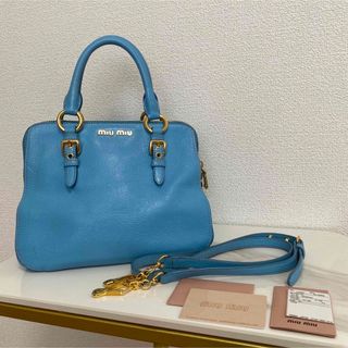 miumiu レザーショルダーバッグ水色　新品未使用