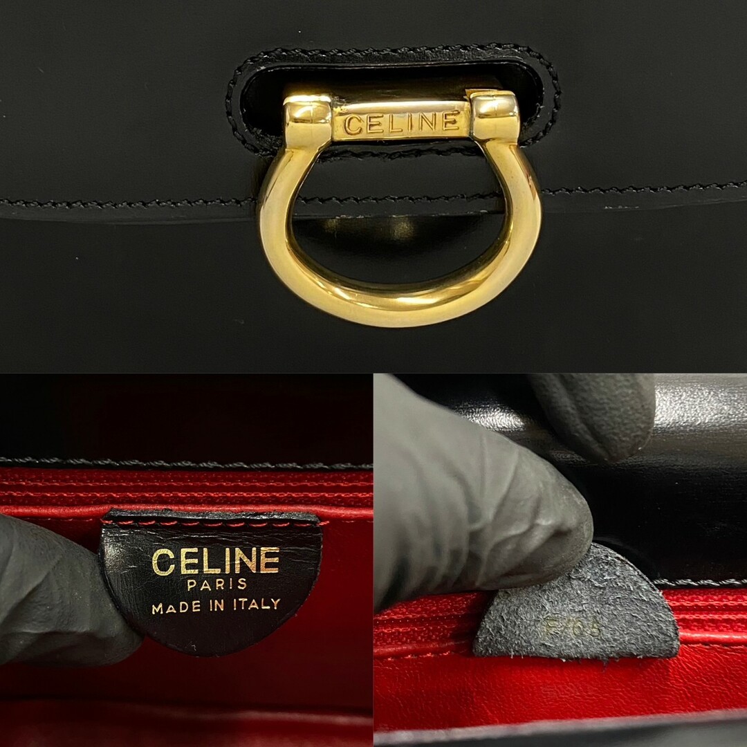 celine - 極 美品 CELINE セリーヌ ガンチーニ 金具 ダブルフラップ celine - 極 美品 CELINE セリーヌ ガンチーニ 金具 ダブルフラップ