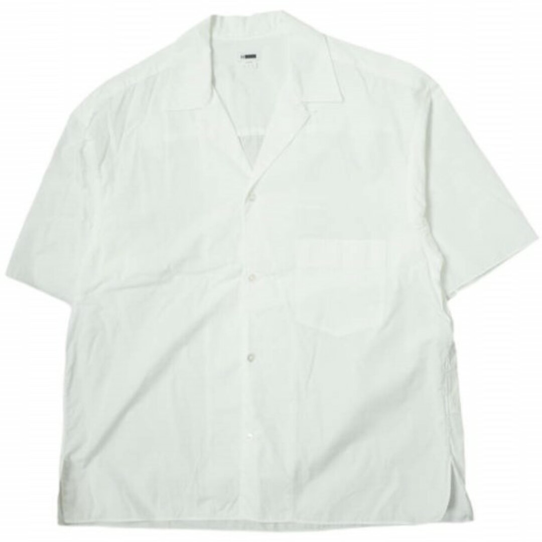 約555cm身幅H BEAUTY&YOUTH エイチ ビューティーアンドユース 日本製 SHORT SLEEVE OPEN COLLAR SHIRT ショートスリーブオープンカラーシャツ 1216-299-2371 L ホワイト 半袖 開襟 トップス【H BEAUTY&YOUTH】